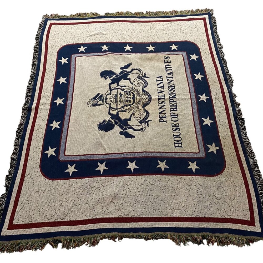Pennsylvania House Of Representative Woven Tapestry Throw Blanket‎ USA Patriotic